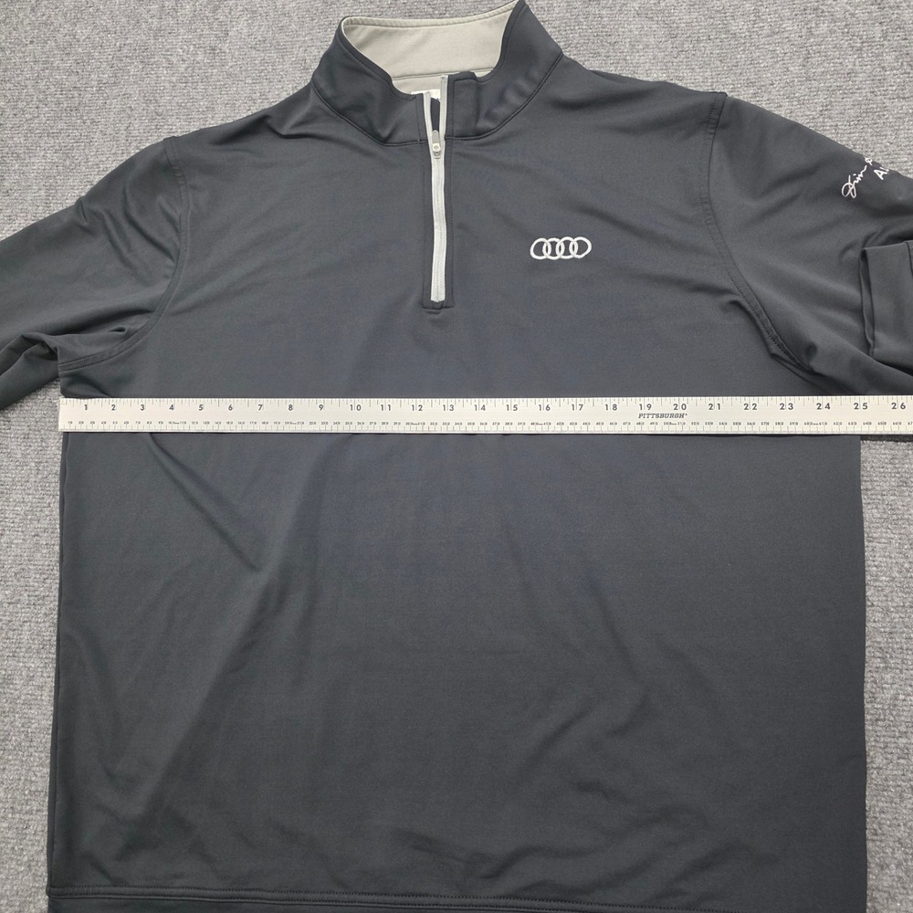 Peter Millar Audi Quarter Zip Pullover Mens XL Black Performance Golf Sweater - Picture 9 of 15